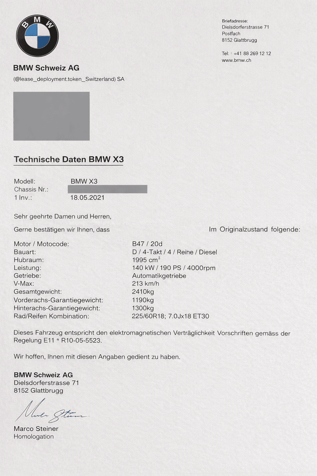 Пример Technical Data Sheet / Technisches Datenblatt от производителя